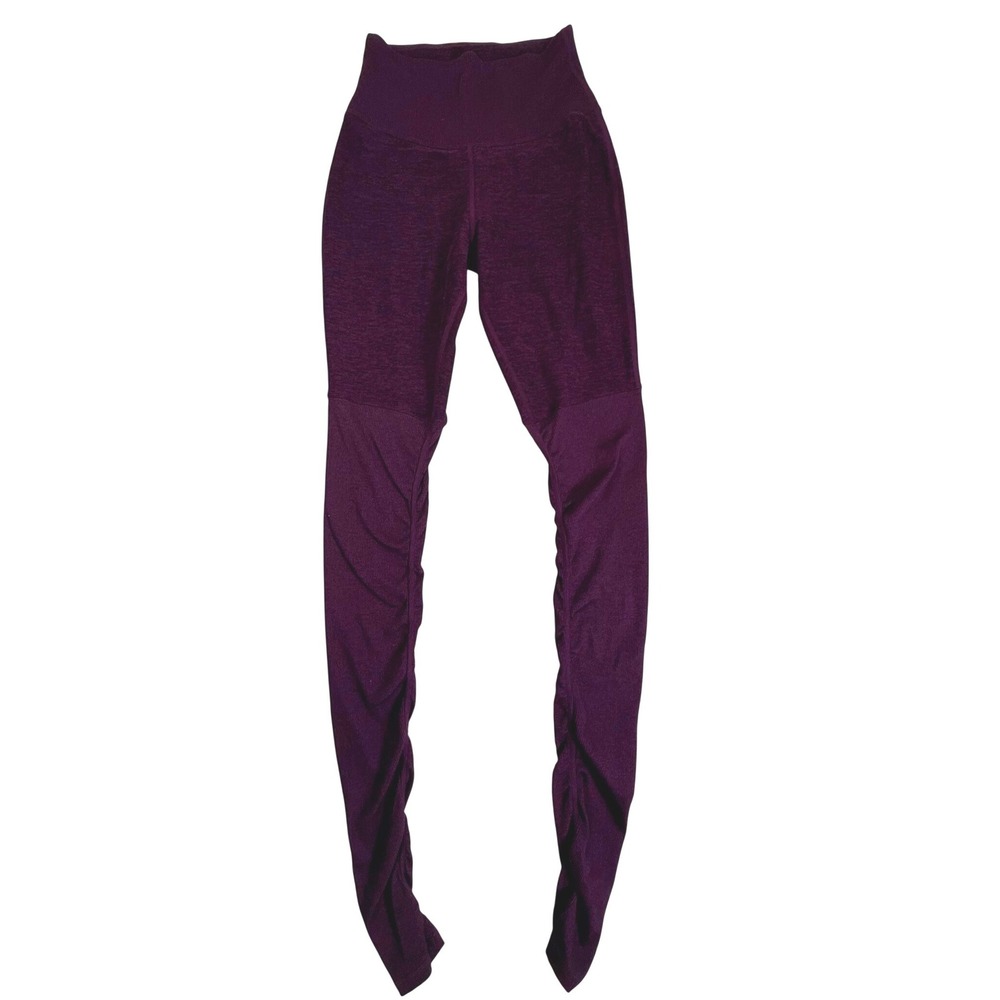 Alo Yoga High Waist Goddess Leggings Plum Purple Heathered Ruched XS